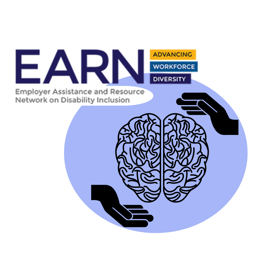 Employer Assistance and Resource Network (EARN) logo and two hands caressing a brain