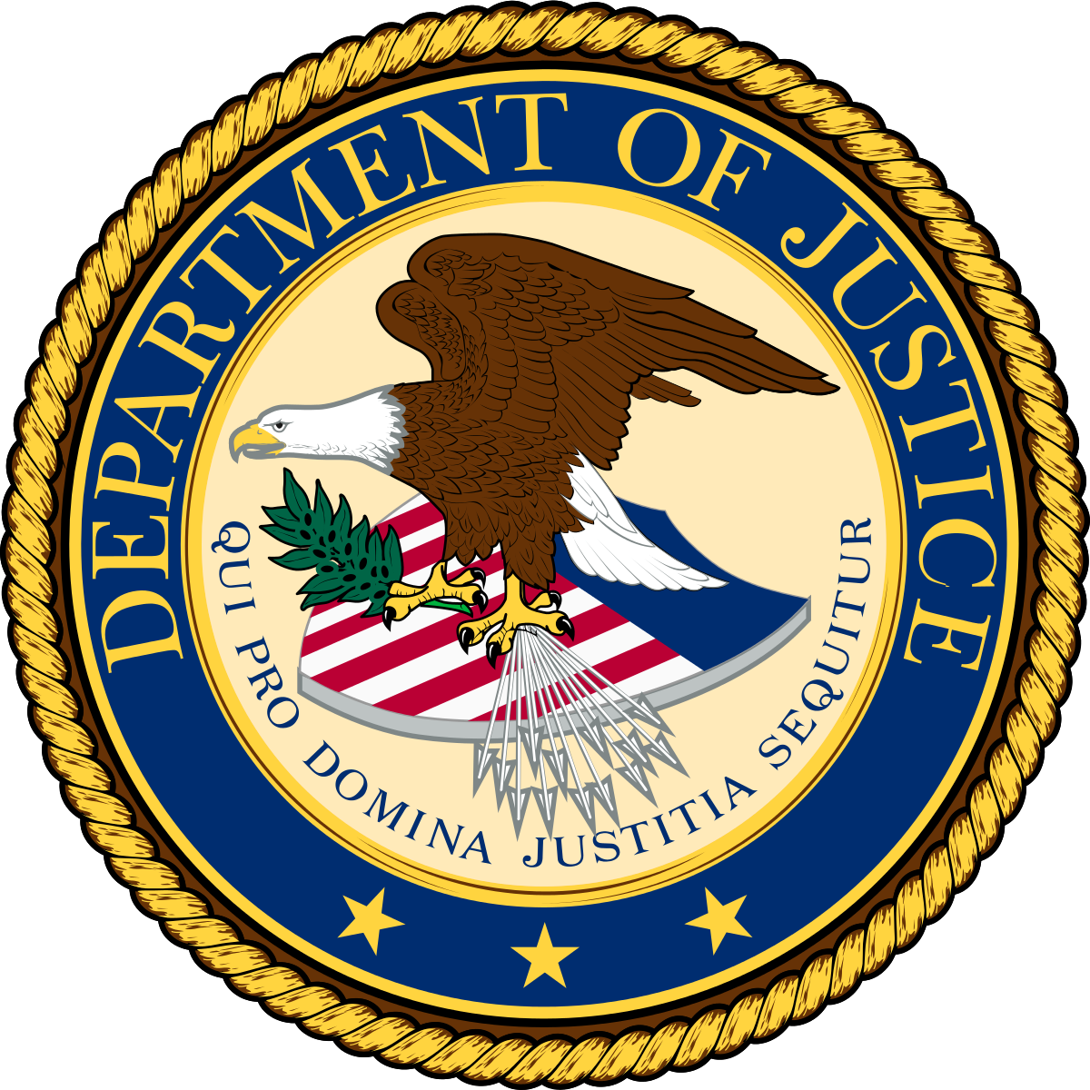 U.S. Department of Justice Seal.