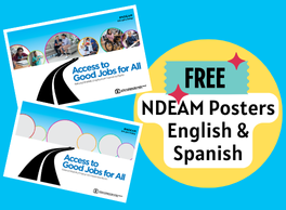 Free NDEAM Posters English and Spanish. Screenshots of the 2024 NDEAM Posters