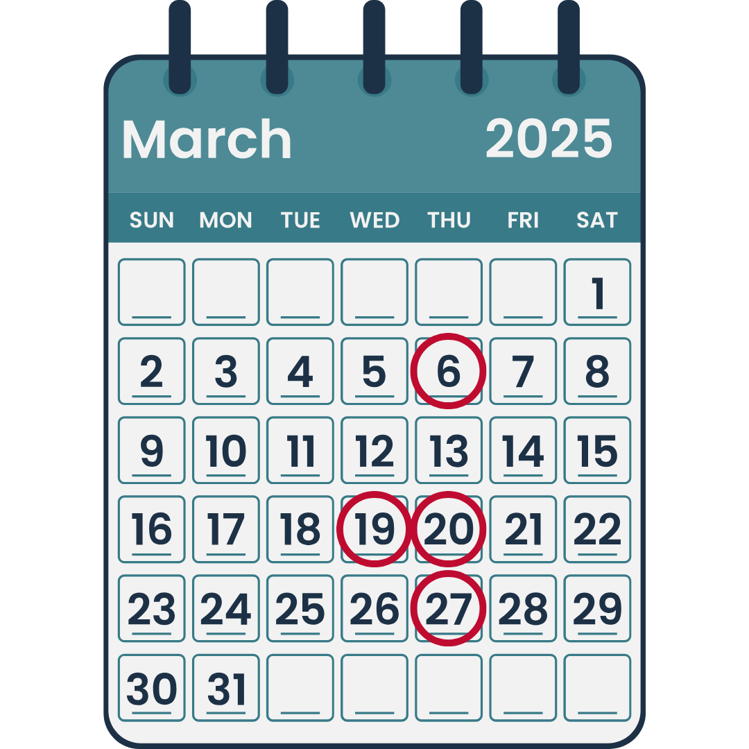 March 2025 calendar