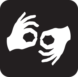 Sign language interpreting logo.